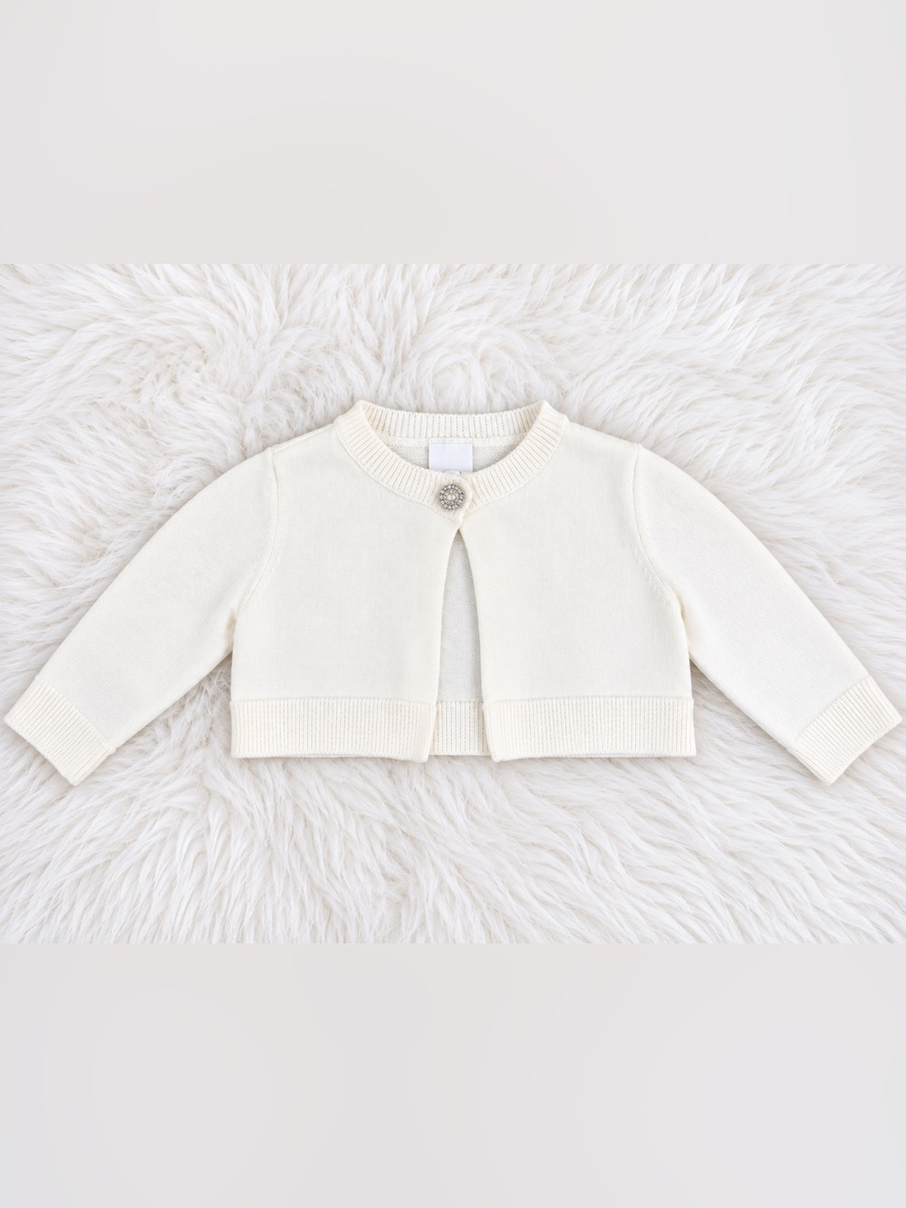 Carter's Cream Knit Baby Bolero with Decorative Button